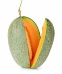 Cantaloupe Melon Isolated On The White Background Stock Photo