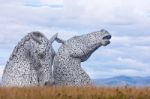 Sculptures The Kelpies At The Helix Park In Falkirk, Scotland Stock Photo