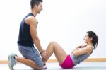 Young People In The Gym Stock Photo