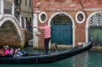 Gondolier Plying His Trade Stock Photo