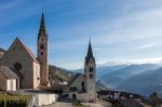 Parish Church And St Micheal's Church In Villanders Stock Photo