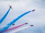 Red Arrows Display Team 50th Anniversary At Biggin Hill Airport Stock Photo