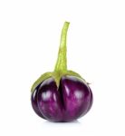 Purple Eggplant Isolated On A White Stock Photo