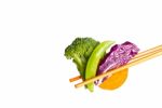 Vegetable With Chopsticks Stock Photo