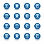 Glossy Media Player Icons Stock Photo