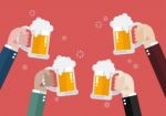 People Clinking Beer Glasses Stock Photo