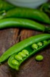 Hearthy Fresh Green Peas Stock Photo