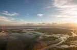 The Helicopter Shot From Dhaka, Bangladesh Stock Photo