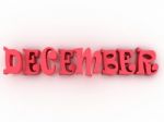 December Sign With Colour. 3d Paper Illustration Stock Photo