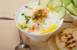 Arab Middle East Goat Yogurt And Cucumber Salad Stock Photo