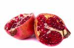 Pomegranates On White Stock Photo