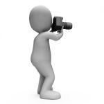 Digital Photo Character Shows Snapshot Dslr And Photography Stock Photo