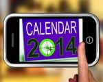 Calendar 2014 On Smartphone Shows Future Missions Stock Photo