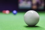 Snooker Ball On Snooker Table Stock Photo