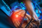 Storage Servers In Data Room Domestic Room Stock Photo