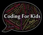 Coding For Kids Represents Program Ciphers And Toddlers Stock Photo