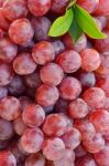 Red Grapes In A Market Stock Photo