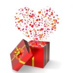 Heart Gift Represents Valentines Day And Celebrate Stock Photo