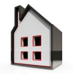 House Icon Shows Home For Sale Stock Photo