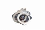 Handcuffs Isolated In White Stock Photo