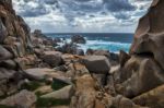 Rock Formation At Capo Testa Sardinia Stock Photo