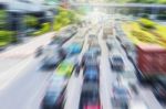 Cars Running On The Road Stock Photo