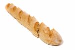 Traditional Baguette On White Background Stock Photo