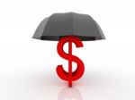 Umbrella And Dollar Symbol Stock Photo