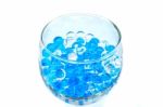 Polymer Gel. Gel Balls. Balls Of Blue And Transparent Hydrogel, Stock Photo