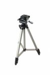 Camera Tripod Of Photographer On White Background Stock Photo