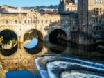 View Of Pulteney Bridge And Weir In Bath Stock Photo