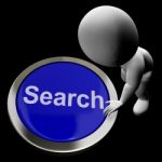 Search Button Showing Internet Access And Online Researching Stock Photo