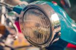 Vintage Motorcycle Headlight Stock Photo