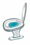 Toilet On White Background Stock Photo