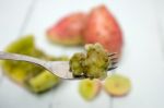 Opuntia Ficus-indica Cactus Fruits Opened On A White Background Stock Photo