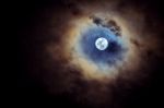 Corona Full Moon In The Cloudy Day Stock Photo