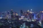 City Scape In Heart Of Bangkok Thailand With Beautiful Lighting Stock Photo