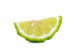 Sliced Bergamot Isolated On The White Background Stock Photo