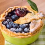 Decorated Homemade Shortcrust Pastry Berry Pie With Blueberries Stock Photo