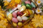 Jar Filled With Easter Sweets Stock Photo