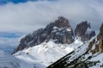 View From Sass Pordoi In The Upper Part Of Val Di Fassa Stock Photo