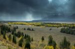 Scenic View Of The Grand Teton National Park Stock Photo