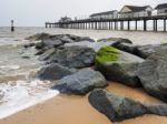 View Of Southwold Pier In Suffolk Stock Photo