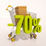 Shopping Cart And 70 Percent Stock Photo