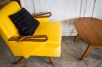 Retro Interior Of Wooden Furniture Stock Photo