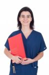 Doctor Holding Folder Stock Photo