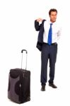 Businessman With Travel Bag Stock Photo