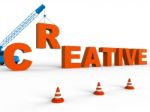 Creative Word Shows Inspired And Imaginative 3d Rendering Stock Photo