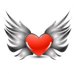 Flying Heart Stock Photo