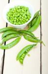 Hearthy Fresh Green Peas Stock Photo